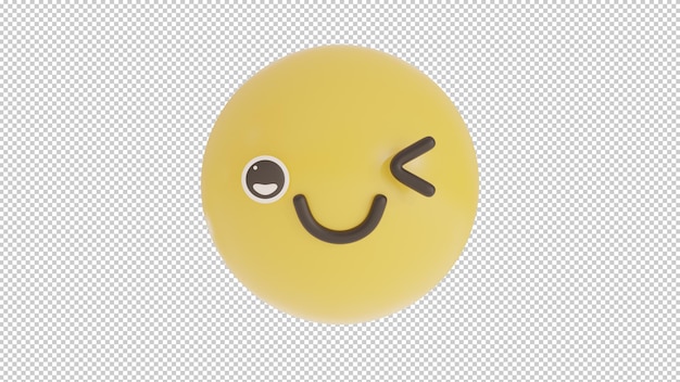 PSD front view wink emoji png