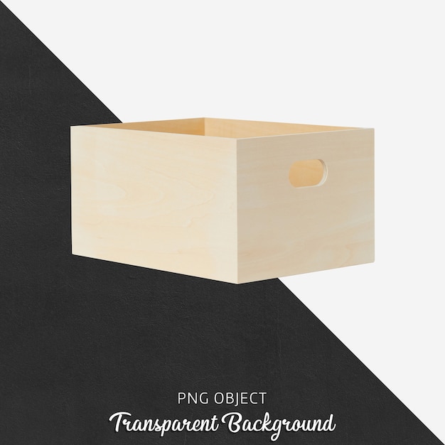 PSD front view of wooden box mockup