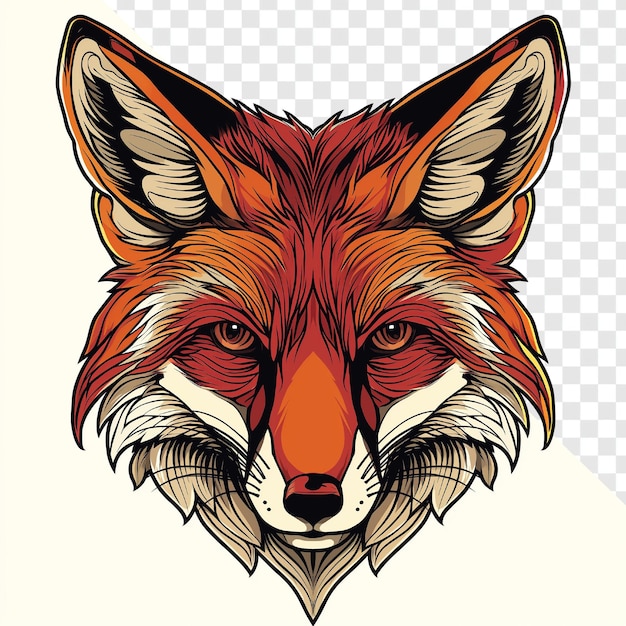 PSD frontal fox neo tradycyjny tatuaż bold outline art