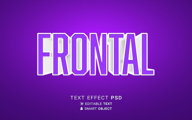 PSD frontal text effect