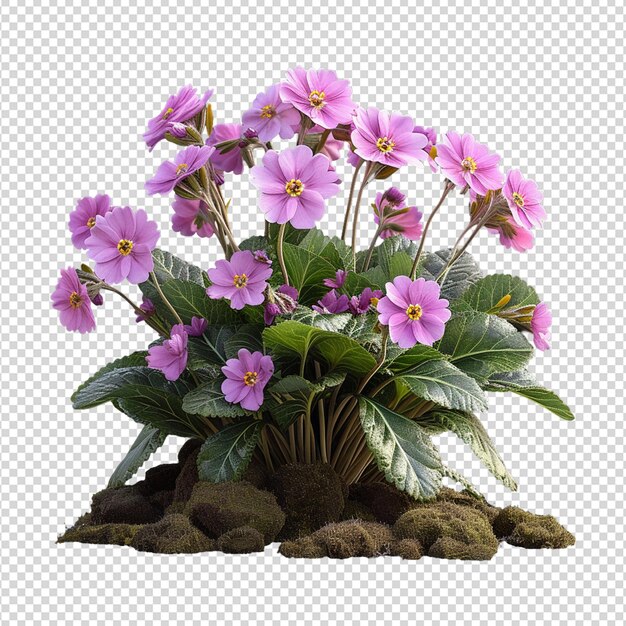 PSD frontbeeld van de bloemplant primula sieboldii png