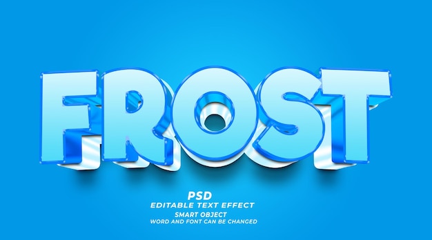 Frost 3d редактируемый шаблон фотошоп с текстовым эффектом
