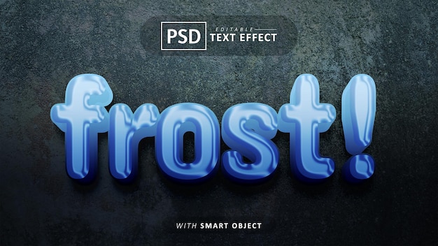 Frost 3d text effect editable