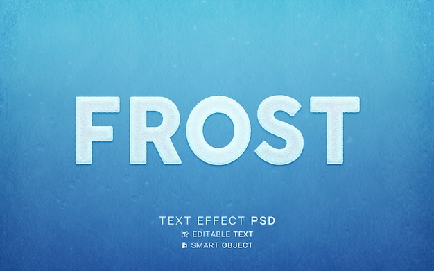 PSD Морозный текстовый эффект