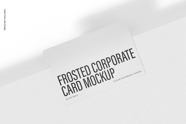 PSD frosted corporate card mockup, top view