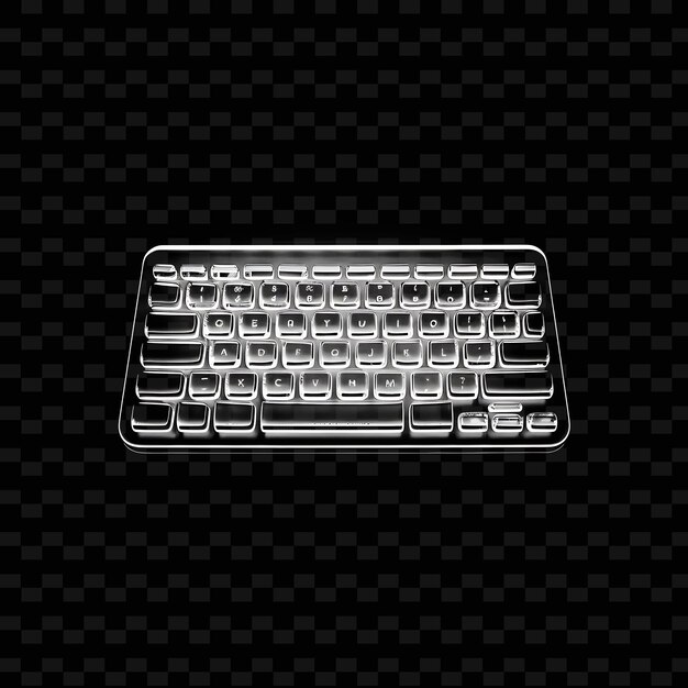 PSD frosted crystal sparkling keyboard icon z minimalistycznym de outline y2k shape trending decorative