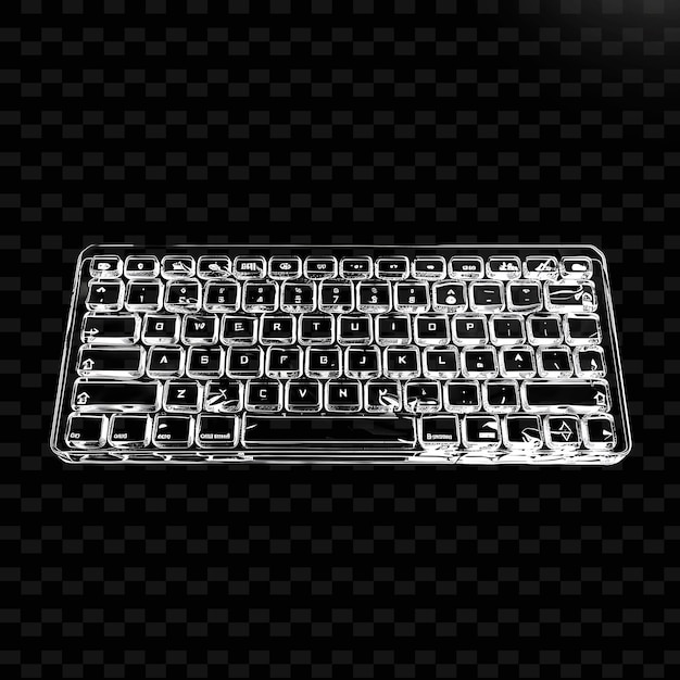 PSD frosted crystal sparkling keyboard icon z minimalistycznym de outline y2k shape trending decorative