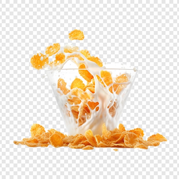 PSD frosted flakes isolated on transparent background