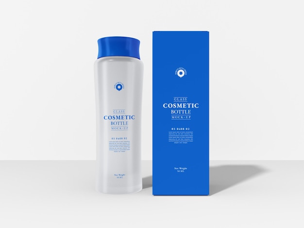 Frosted Glass Cosmetic Bottle Branding Mockup