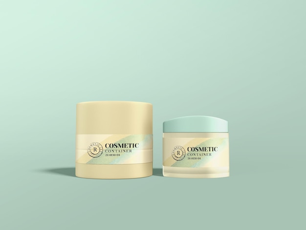 frosted glass cosmetic container branding mockup