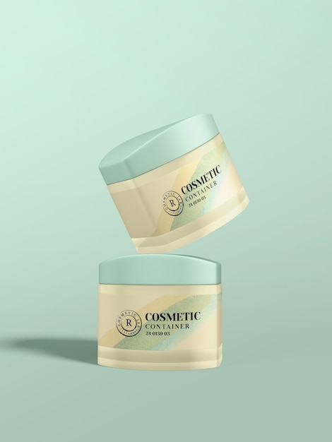 frosted glass cosmetic container branding mockup