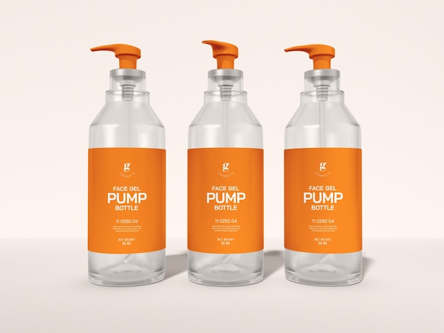 Frosted glass cosmetic pump bottle branding mockup