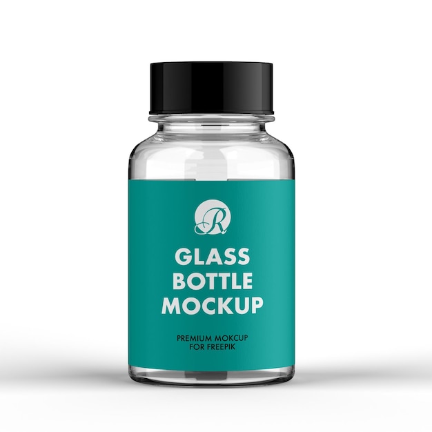 Frosted glass pill bottle mockup