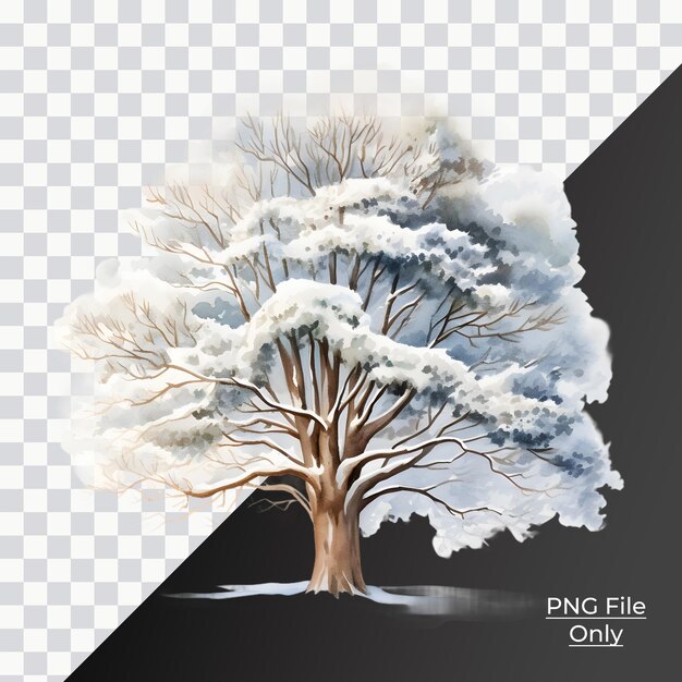 PSD frosty tranquility winter landscape tree