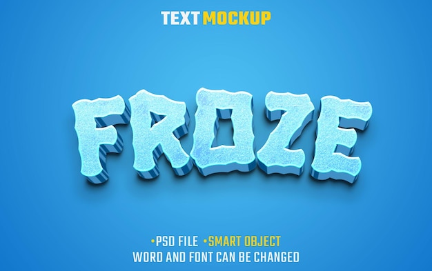 froze text effect 3d text font effect