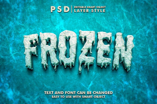 Frozen 3d Edytowalny Efekt Tekstowy Psd