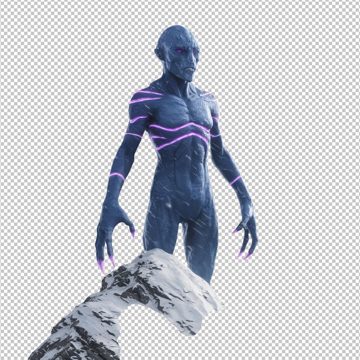 PSD frozen alien