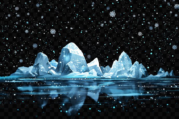 PSD frozen arctic ocean with icebergs and with glistening snowfl psd world ocean sea day scene animal