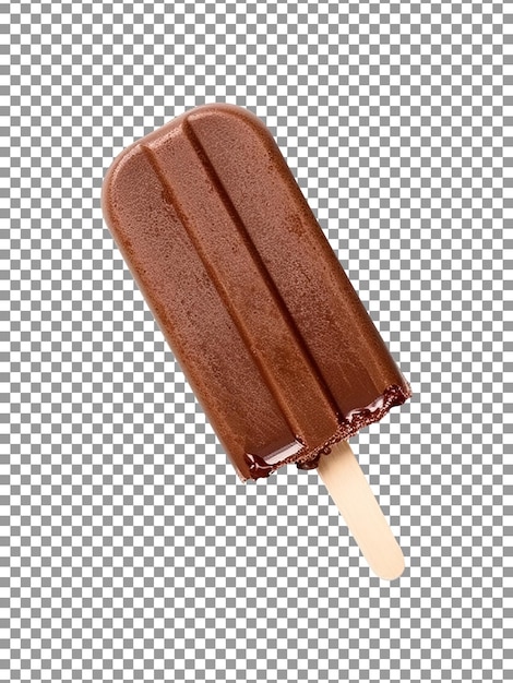 PSD frozen chocolate popsicle isolated on transparent background