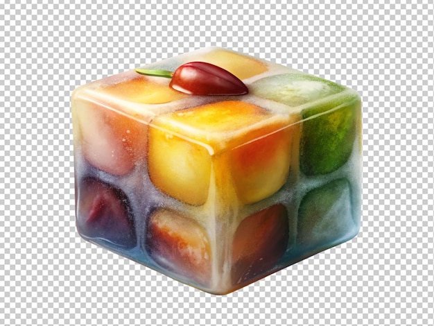 PSD frozen fruits cube