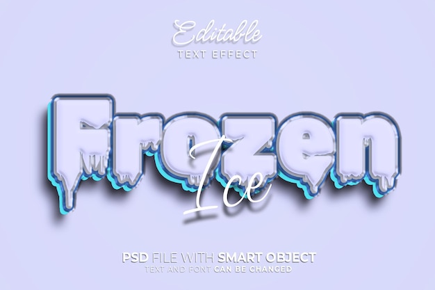 frozen ice text effect editable