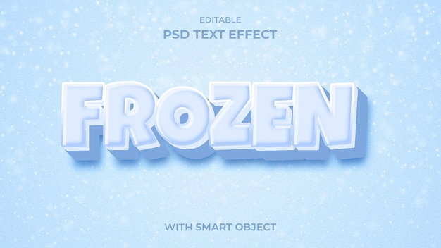 PSD frozen kingdom text effect editable psd