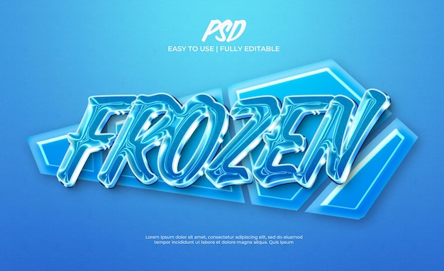 PSD frozen liquid text effect