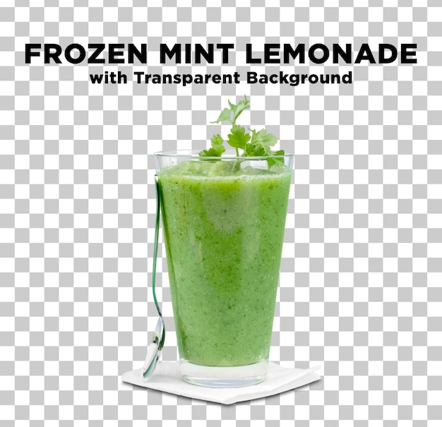 Frozen Mint Lemonade Juice Drink Photo with Transparent Background PSD