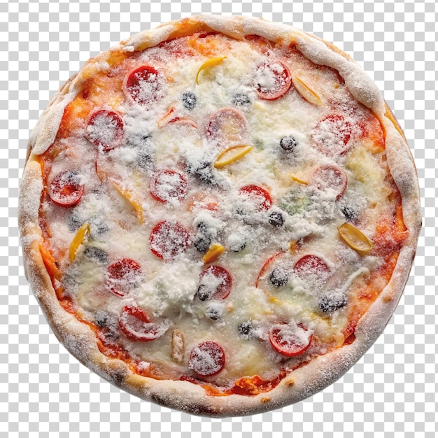 투명한 배경에 고립 된 냉동 피자