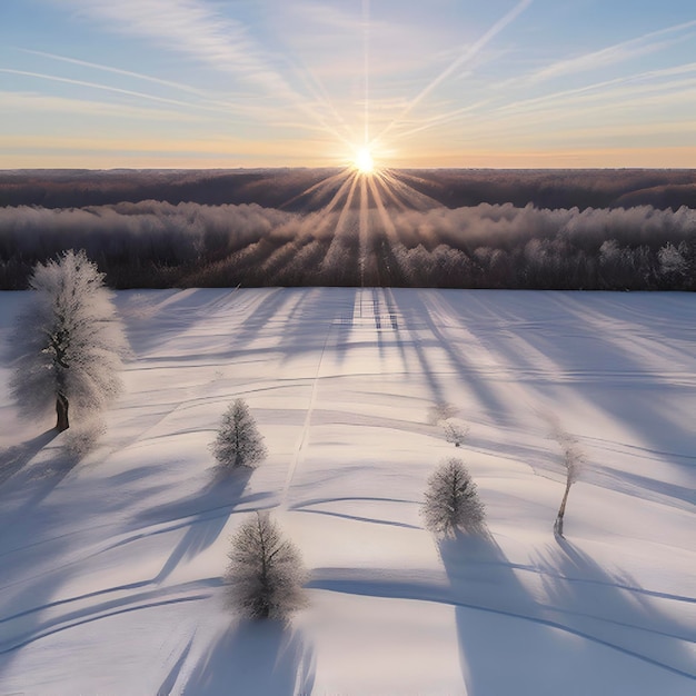PSD frozen snowcovered siberian field