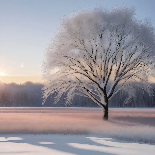 PSD frozen snowcovered siberian field