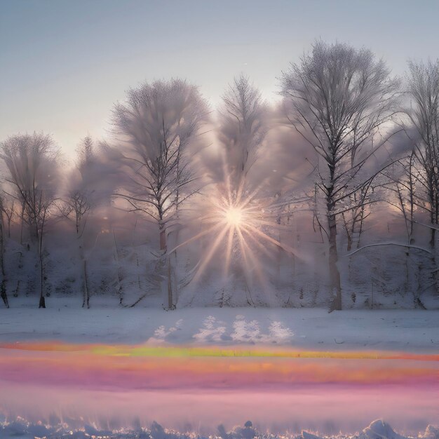 PSD frozen snowcovered siberian field