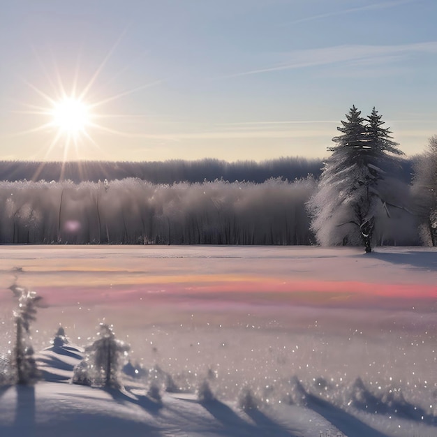 PSD campo siberiano congelato e coperto di neve