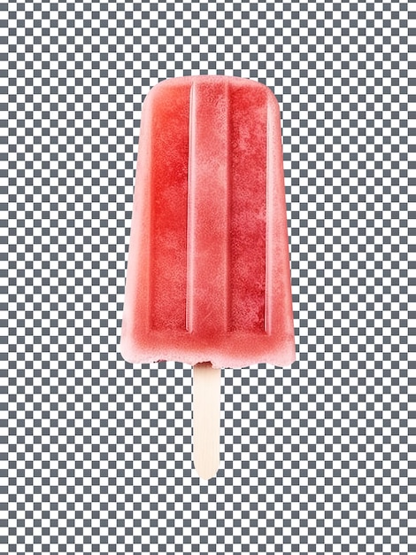 PSD popsicle di fragole congelato isolato su uno sfondo trasparente