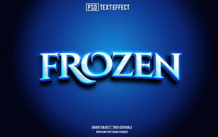 PSD frozen text effect font editable typography 3d text