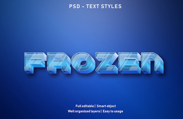 PSD frozen text effects style editable psd