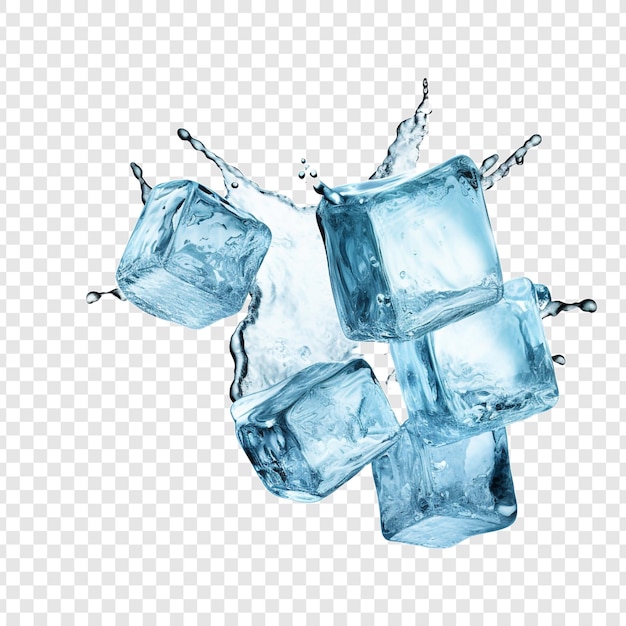 PSD frozen water isolated on transparent background