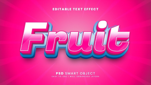 Fruit 3d bewerkbare teksteffectsjabloon