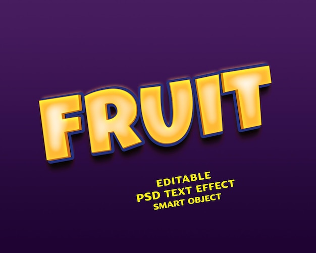 PSD fruit 3d-teksteffectontwerp