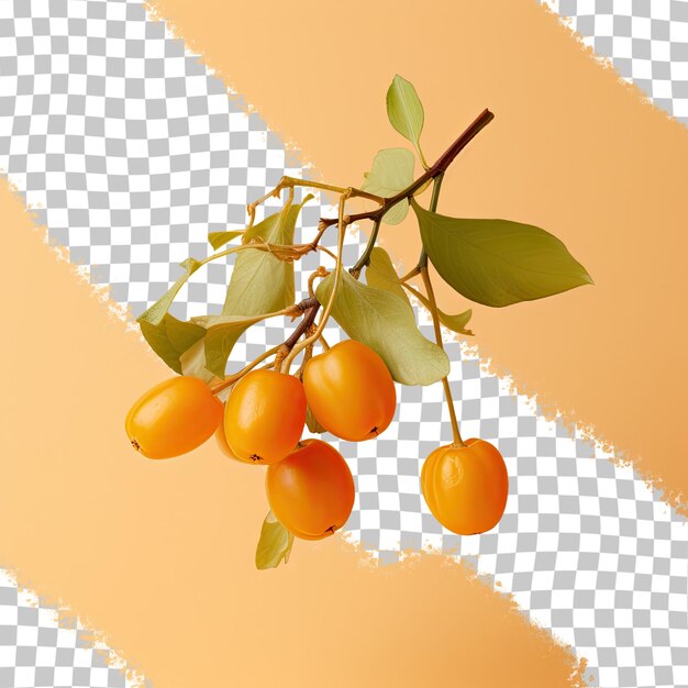 Fruit of baccaurea ramiflora on transparent background