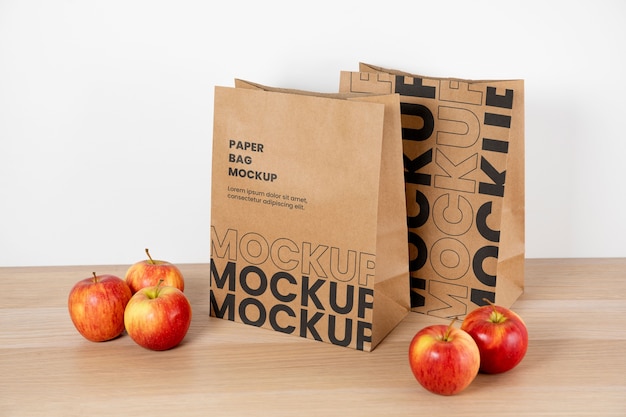 PSD mockup di sacchi di frutta