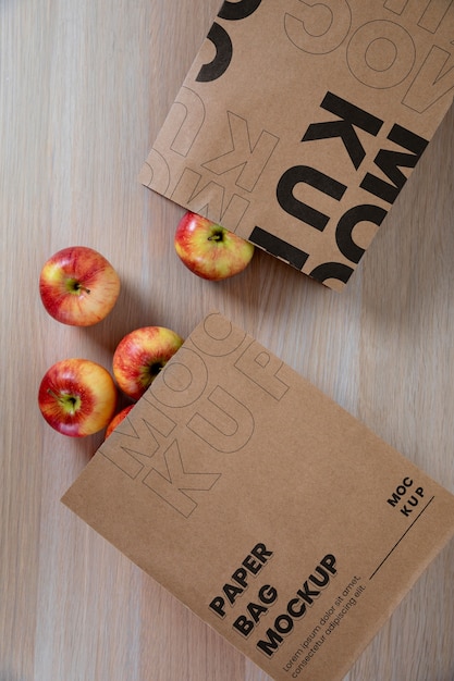 PSD fruit bags mockup design