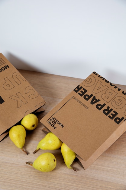 PSD fruit bags mockup design