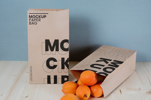 PSD fruit bags mockup design