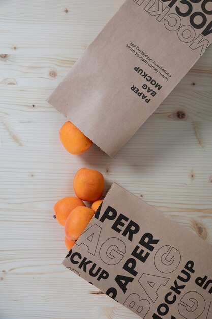 PSD fruit bags mockup design