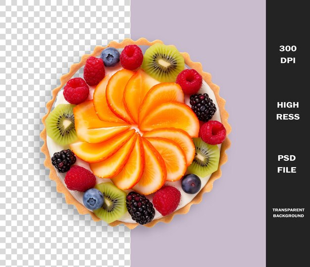 PSD una torta di frutta con una foto di un frutto su di essa