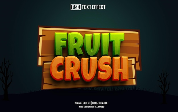 fruit crush text effect font editable typography 3d text