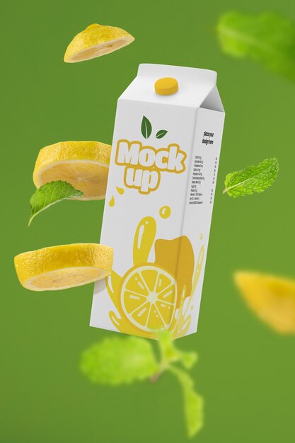 Fruit drink mockup floating