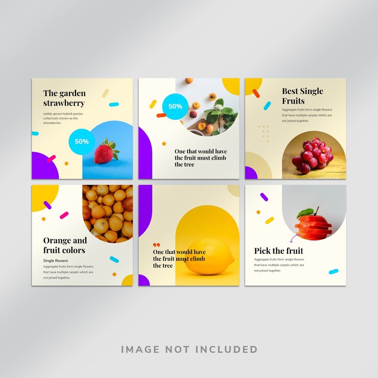 PSD fruit instagram social media post-sjabloon