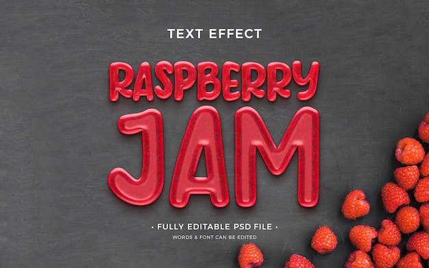 PSD fruit jam text effect